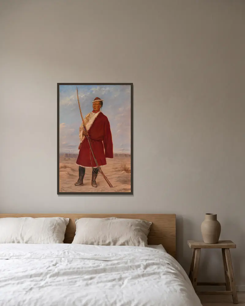 Tibetischer Mann von Antonio Zeno Shindler gerahmt an einer Wand