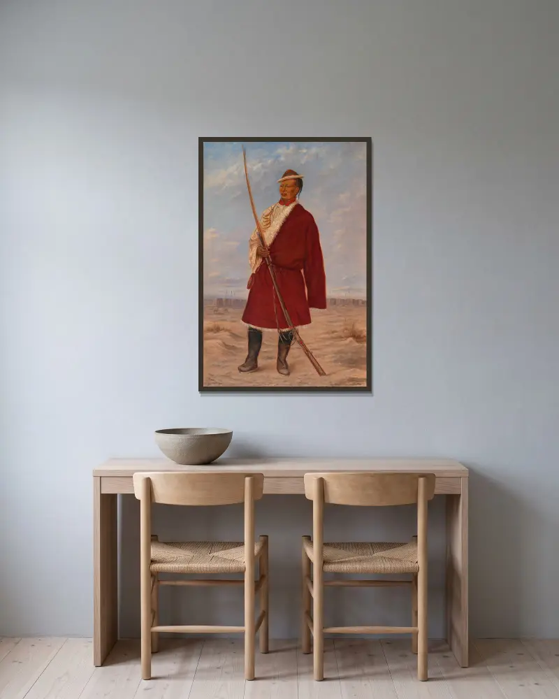 Tibetischer Mann von Antonio Zeno Shindler gerahmt an einer Wand