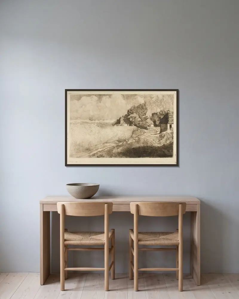 Kornfelder von Zofia Stankiewicz gerahmt an einer Wand