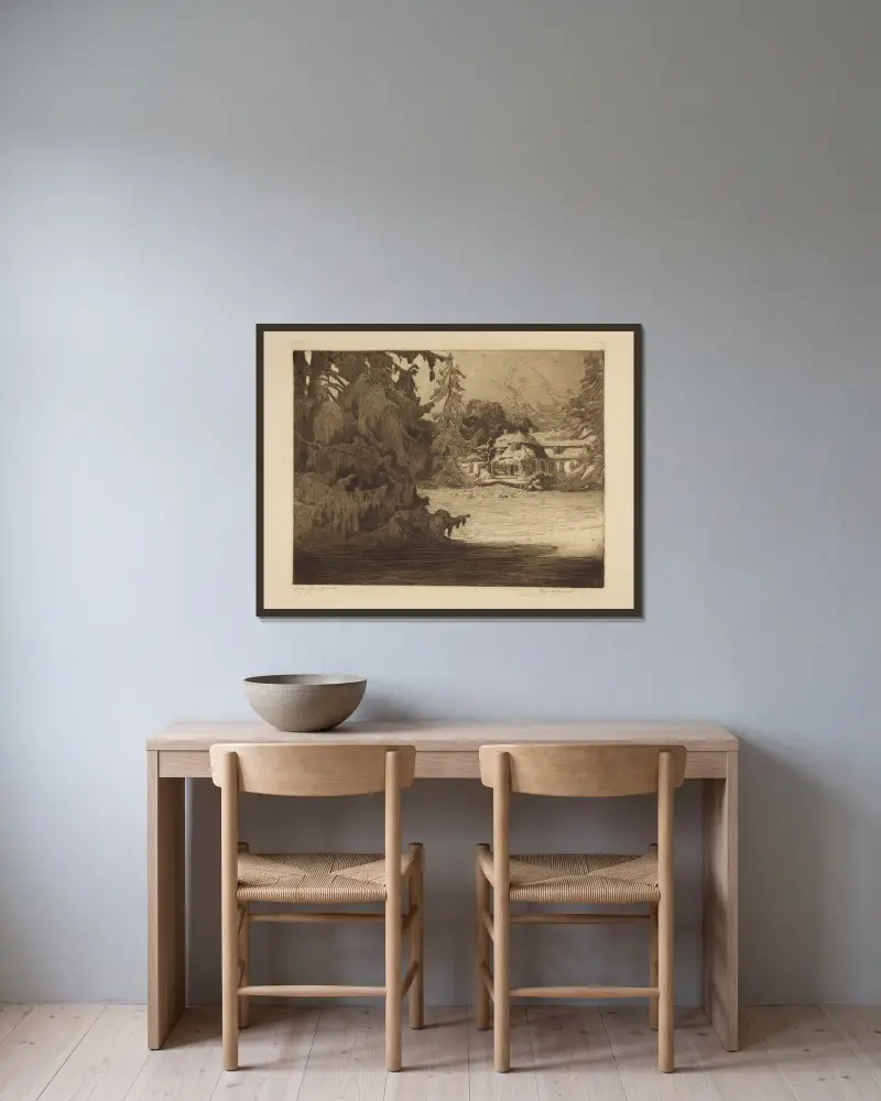 Nobleman’s manor house av Zofia Stankiewicz inramad på en vägg