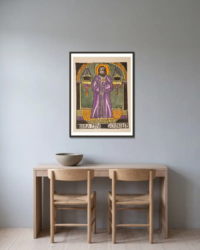 Jesus från Nasaret av Zygmunt Łazarski inramad på en vägg