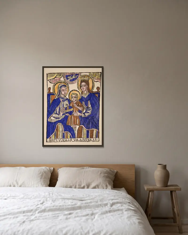 Die heilige Anna selbdritt von Zygmunt Łazarski gerahmt an einer Wand