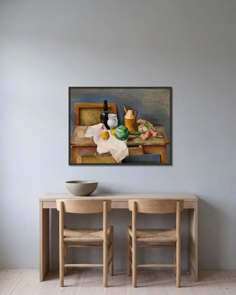 Still life, 1925 av Zygmunt Waliszewski inramad på en vägg