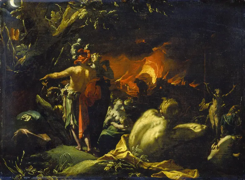 Der Brand von Troja von Abraham Bloemaert