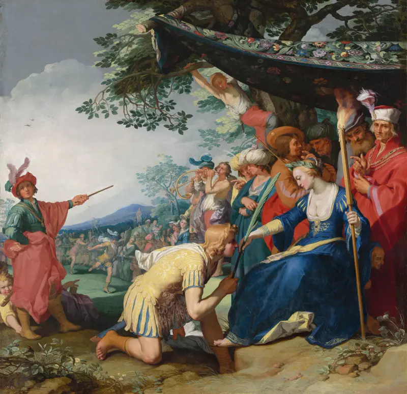 Theagenes mottar hederspalmen av Charikleia av Abraham Bloemaert