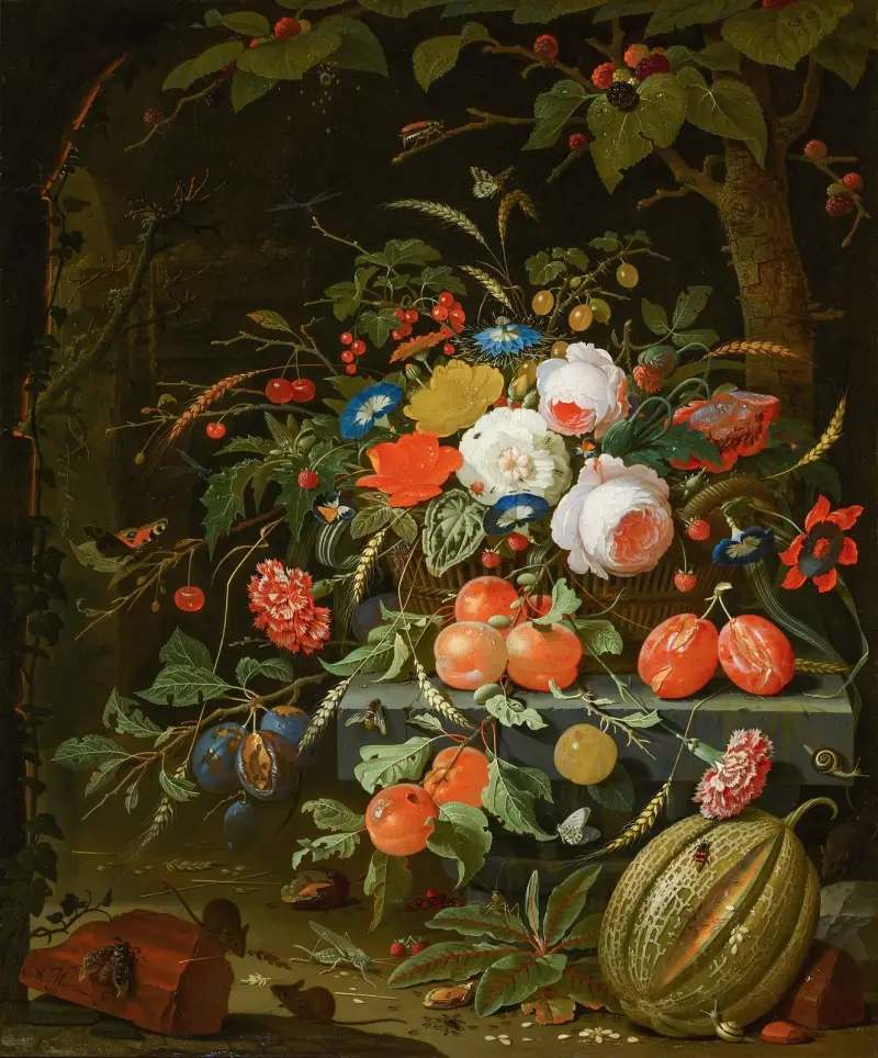Flowers and Fruit av Abraham Mignon