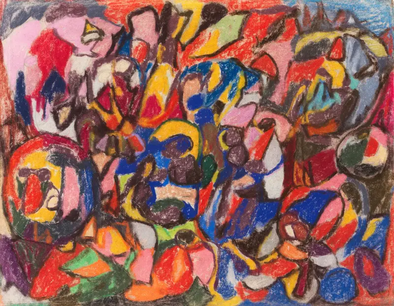 Figuren in Landschaft, 1920 av Adolf Hölzel