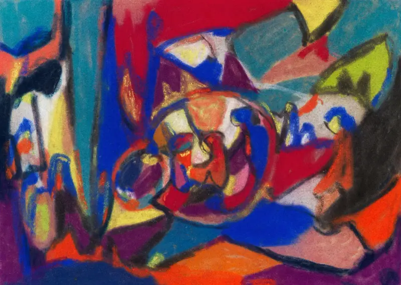 Komposition (Anbetung) (c1930) – nr 1 av Adolf Hölzel