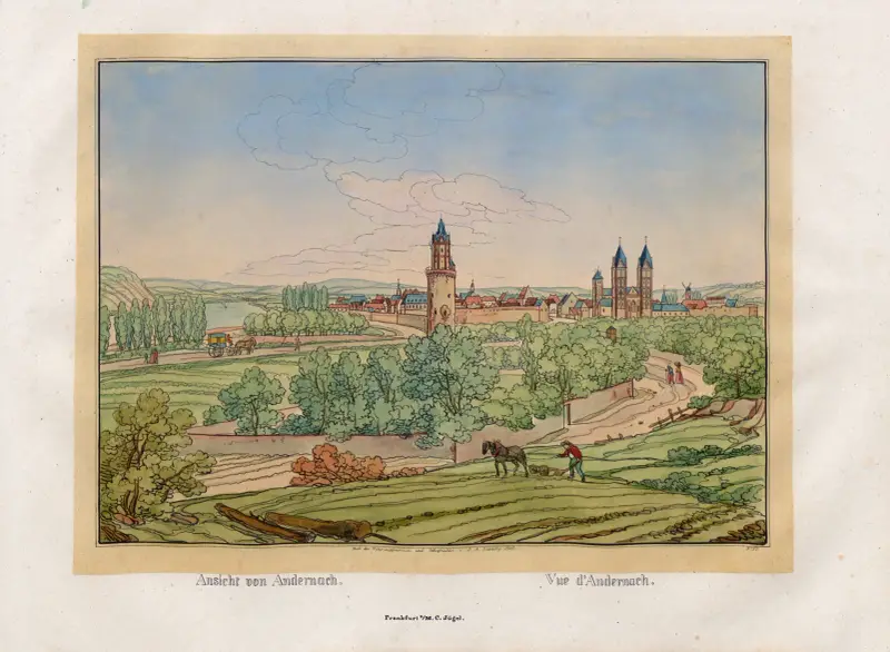 Vue d’Andernach av Johann Adolf Lasinsky