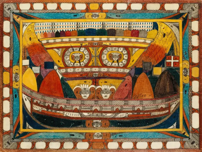 Der Gott=Vatter=Riesen=Blitz=Transparantt von Adolf Wölfli