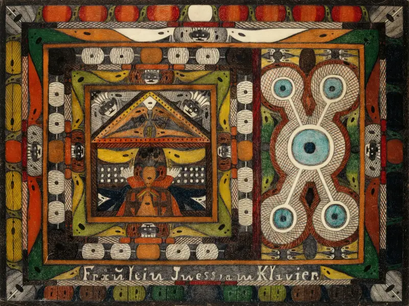 Fröken Iness vid pianot av Adolf Wölfli