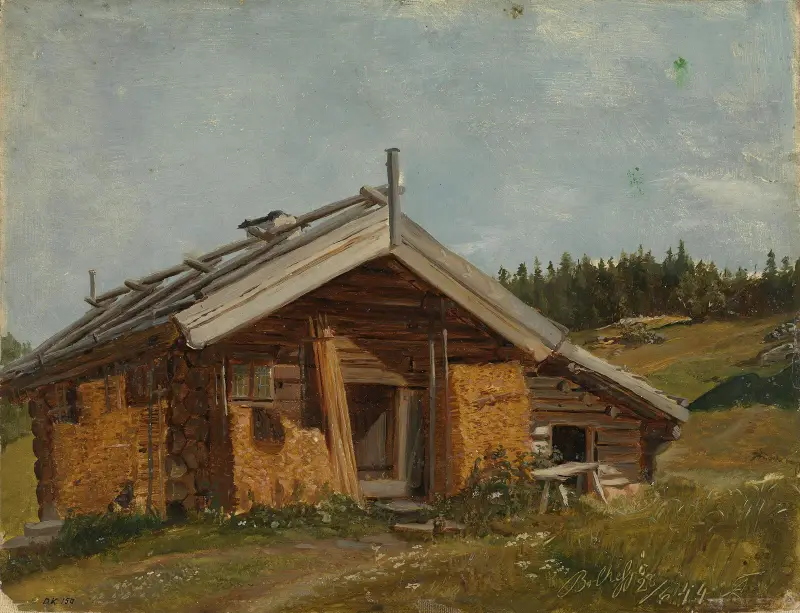 Bauernhof bei Bolkesjø von Adolph Tidemand