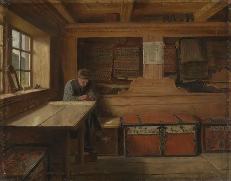 Starý sklad ve Vikøy, Adolph Tidemand