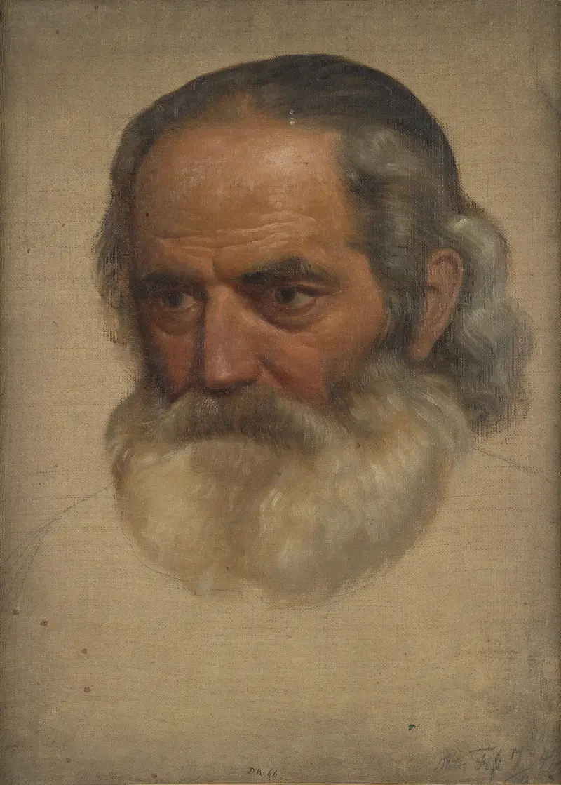 Porträtstudie eines alten Mannes von Adolph Tidemand