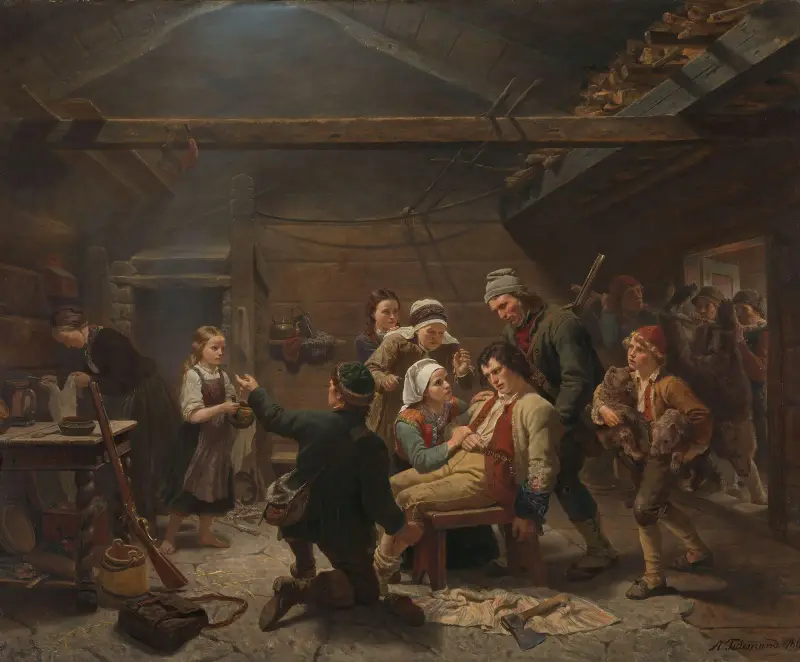 The Return of the Bear Hunter av Adolph Tidemand