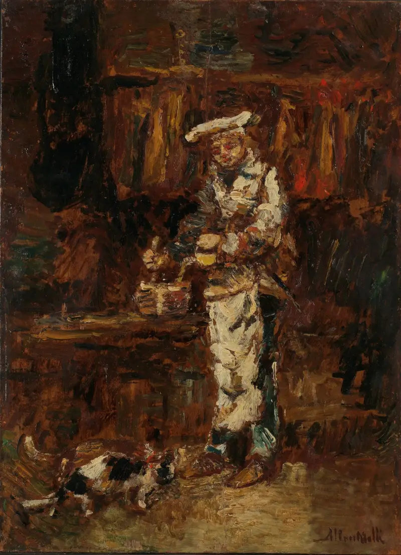 Detaljstudie för 'La Rottisserie des deux Paons' av Adolphe Monticelli