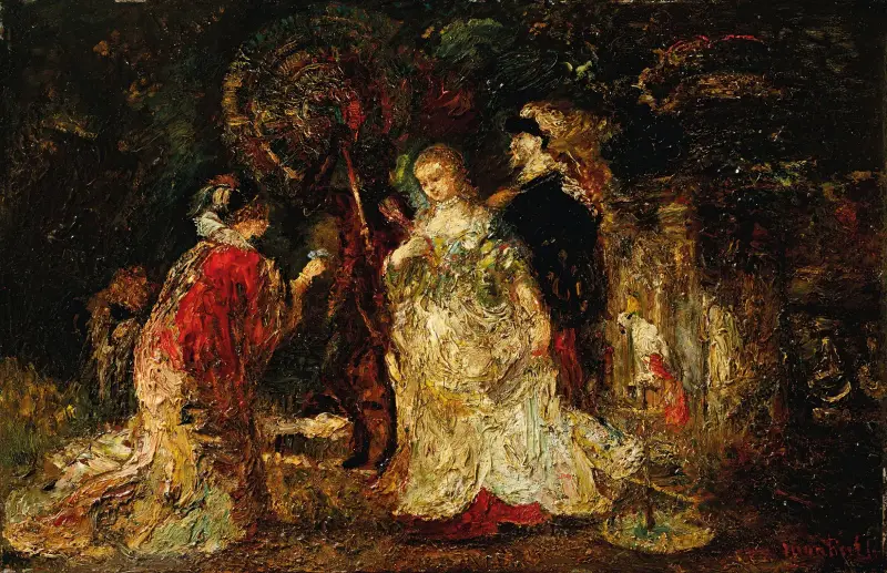 Elegante Frauen in einem Park von Adolphe Monticelli