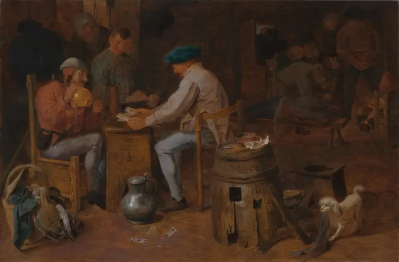 Kortspelare och rumlare av Adriaen Brouwer