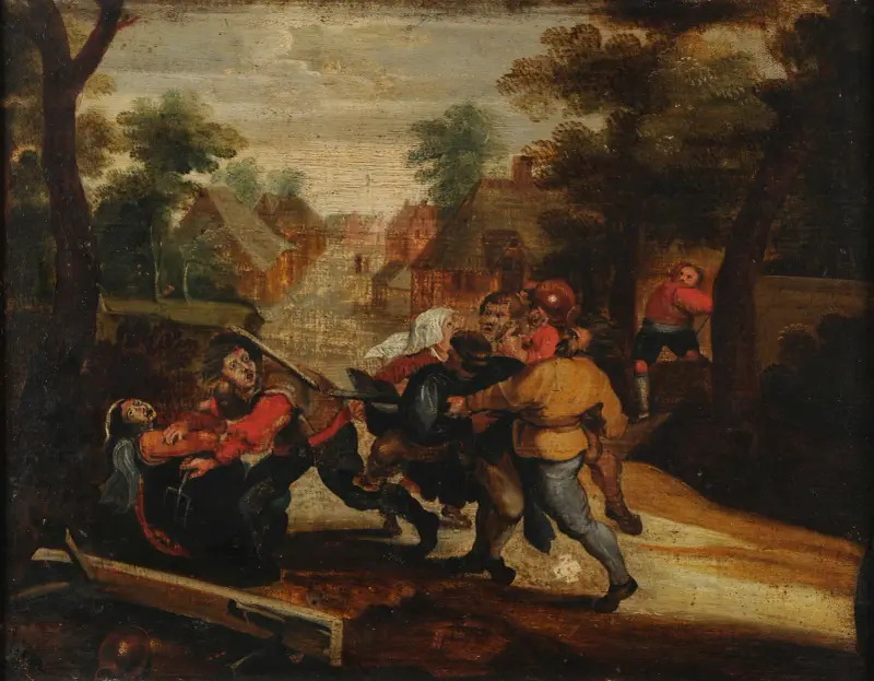 Det dramatiska kortpartiet av Adriaen Brouwer