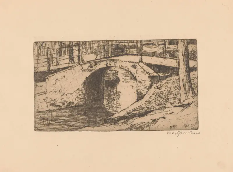 Brücke in Delft von Willem Adrianus Grondhout