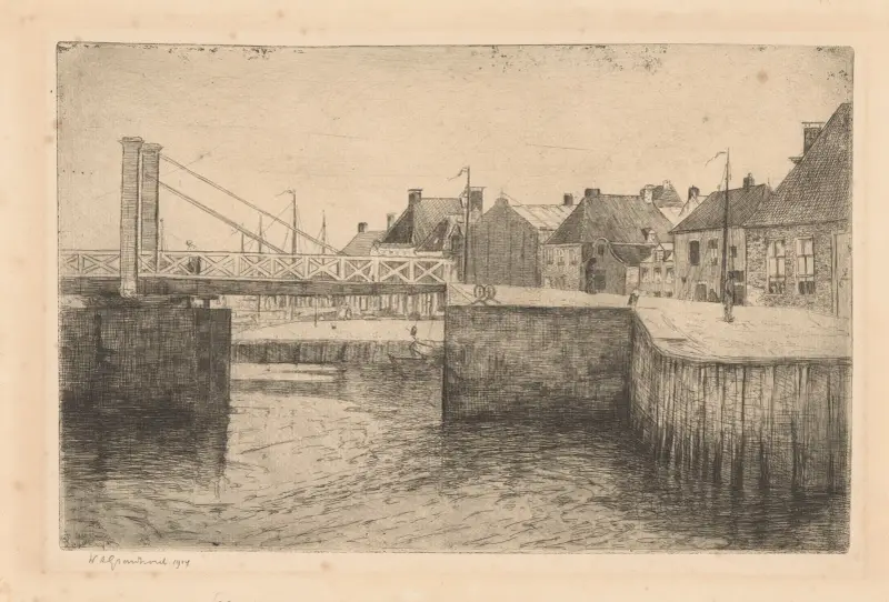 Klaffbro i Harlingen av Willem Adrianus Grondhout
