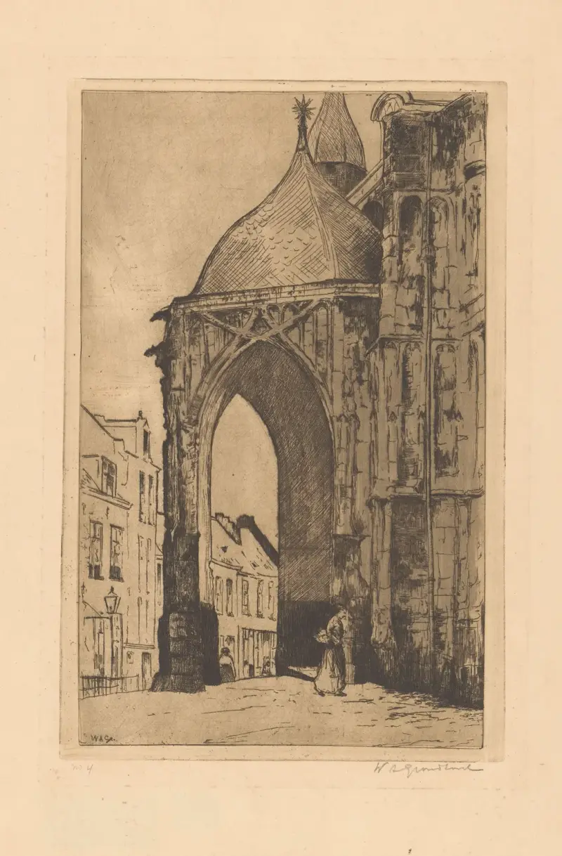 Portalen till Stora kyrkan eller Sankt Stefanskyrkan i Nijmegen av Willem Adrianus Grondhout