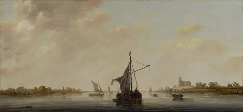 Utsikt över Maas vid Dordrecht av Aelbert Cuyp