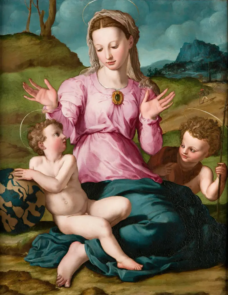 Madonna mit Kind und Johannes dem Täufer von Agnolo Bronzino