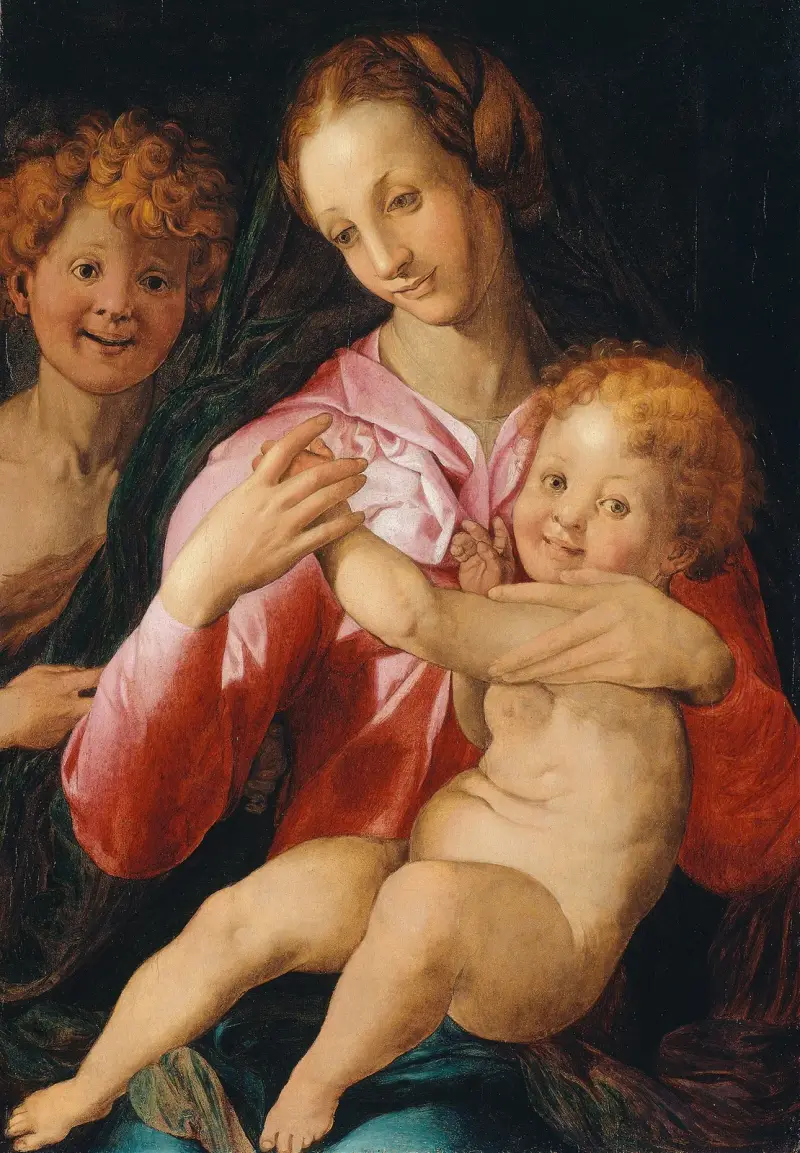Madonnan med barnet och den unge Johannes Döparen av Agnolo Bronzino