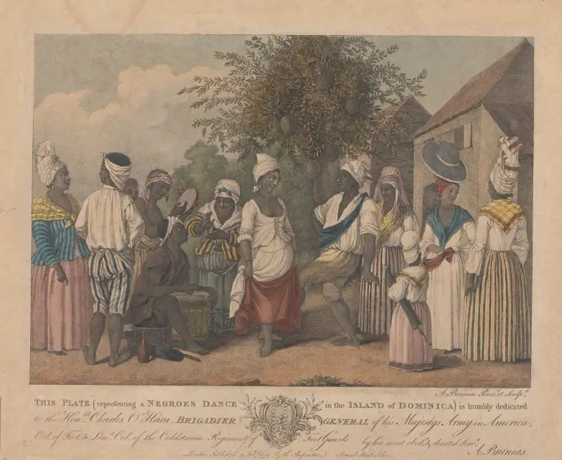 Svartas dans på ön Dominica av Agostino Brunias