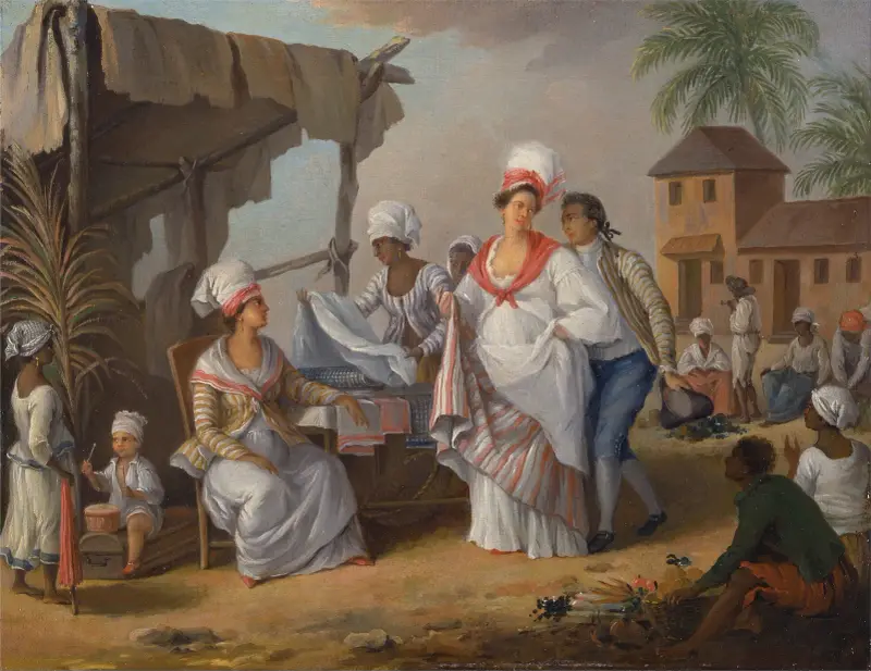 Marknadsdag i Roseau, Dominica av Agostino Brunias