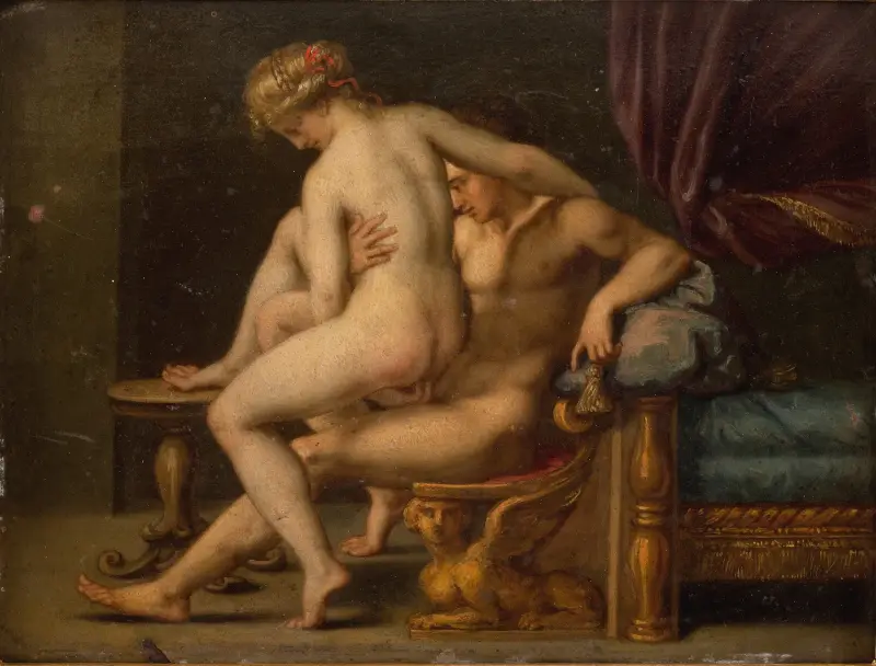Nacktstudie mit Mann und Frau, 1572 – Nr. 1 von Agostino Carracci