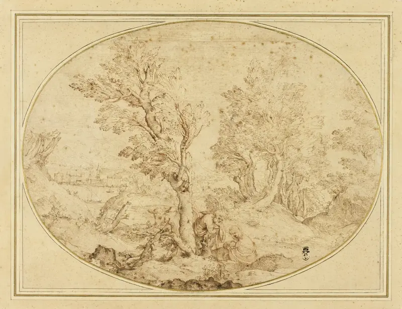 Odpočinek na útěku do Egypta, Agostino Carracci