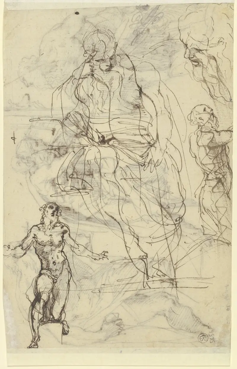 Studien zu einem Heiligen Hieronymus, 1602 – nr 1 av Agostino Carracci