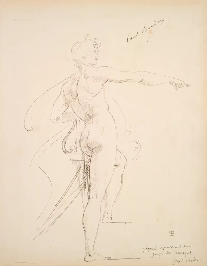 Study of Apollo for Marsyas (recto) av Paul-Jacques-Aimé Baudry