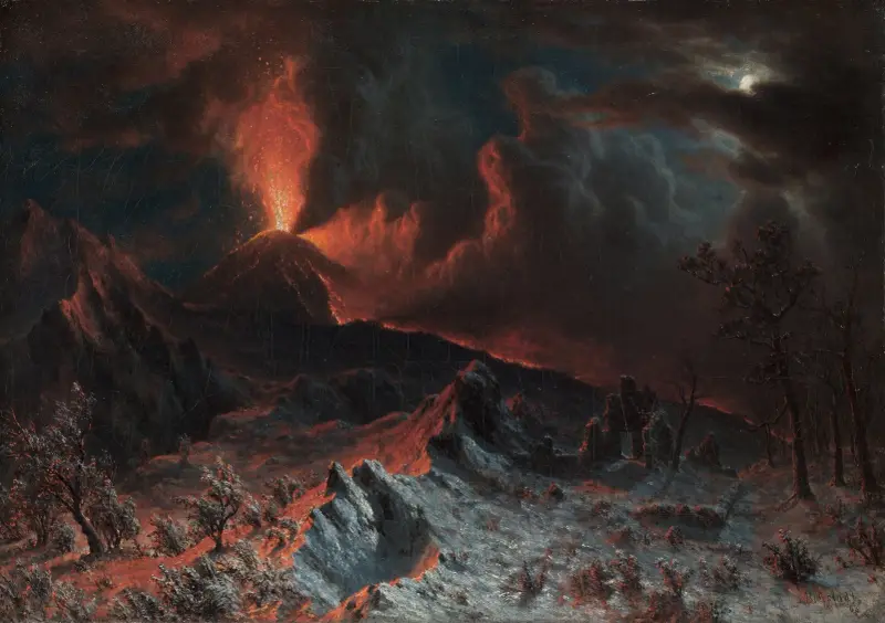 Der Vesuv um Mitternacht von Albert Bierstadt