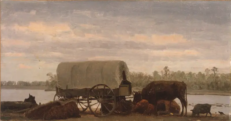 Nooning on the Platte av Albert Bierstadt