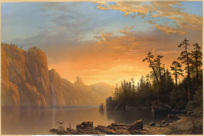Západ slunce v Kalifornii, Albert Bierstadt