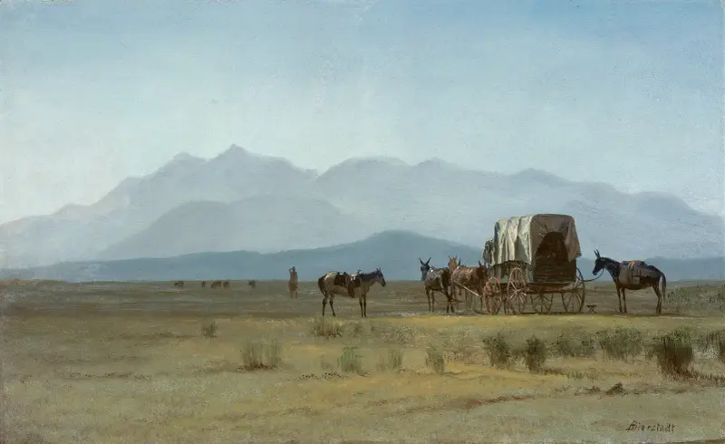Lantmätarens vagn i Klippiga bergen av Albert Bierstadt