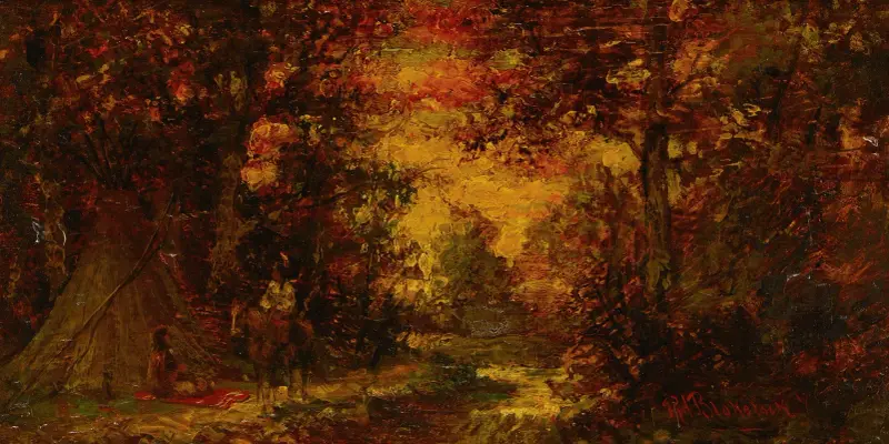 Teepee při západu slunce, Ralph Albert Blakelock