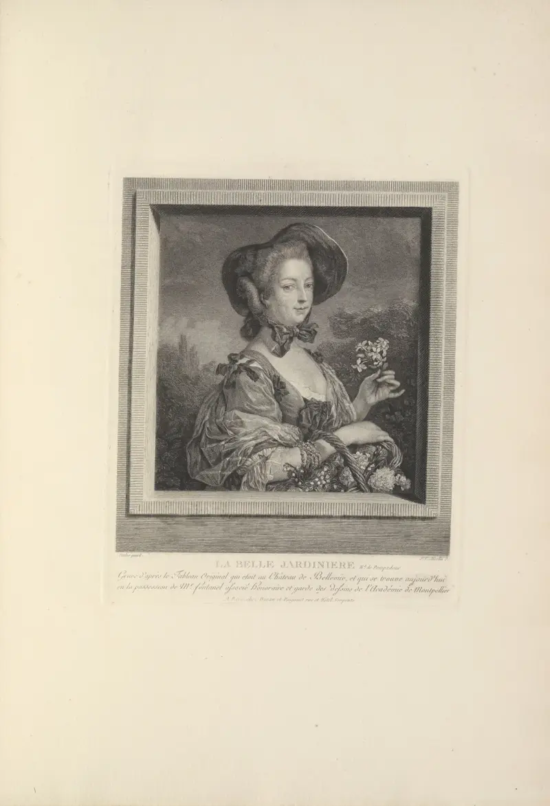 Markisinnan av Pompadour som trädgårdsmästarinna (J. L. Anselin efter C. Van Loo) av Albert Christophle
