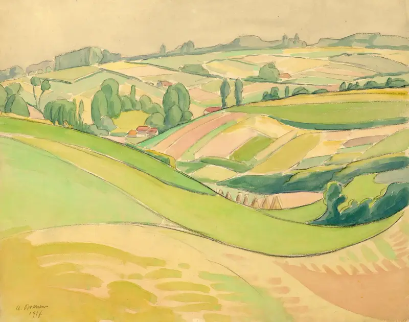 Landschap in aquarel, 1917 – nr 3 av Albert Daenens