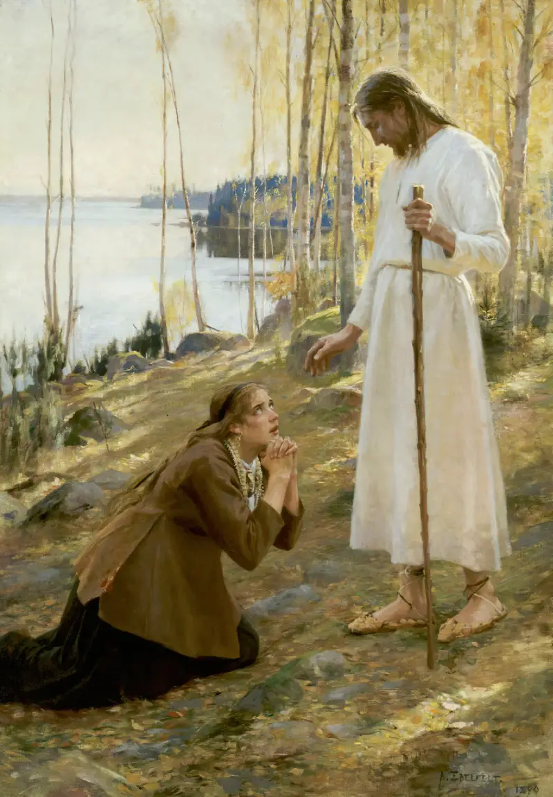 Christ And Mary Magdalene, Albert Edelfelt
