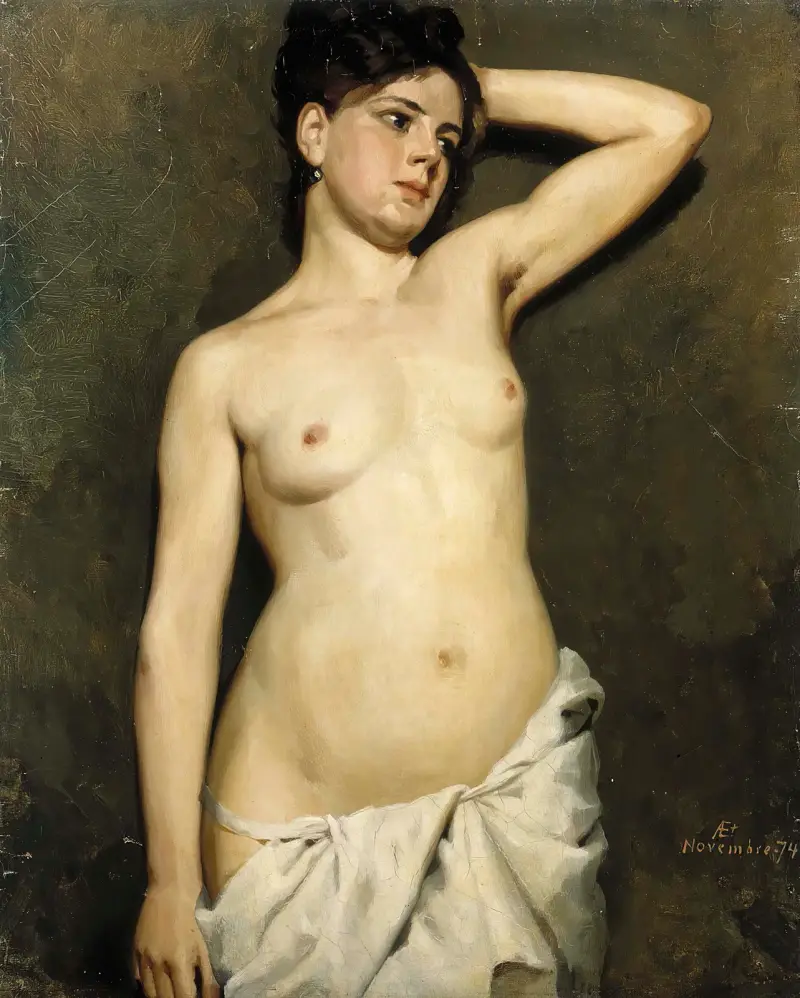 Female Nude, Study, Albert Edelfelt