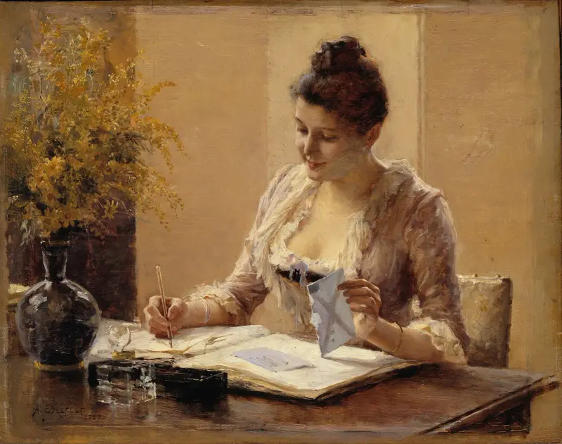 Lady Writing a Letter, Albert Edelfelt