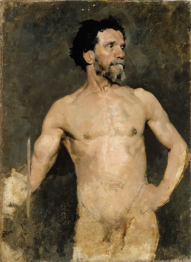 Male Model, Study, Albert Edelfelt