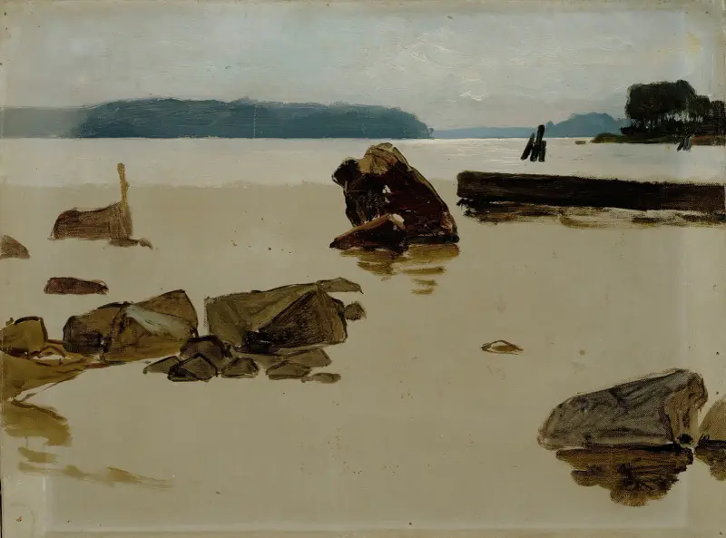 Open Sea off Haikko, study for Boys Playing on the Shore, Albert Edelfelt