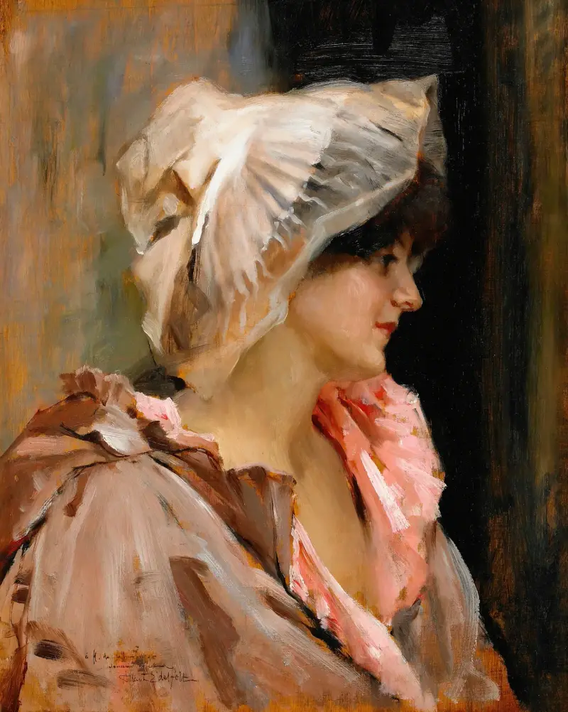 Parisian lady in a Peignoir, Albert Edelfelt
