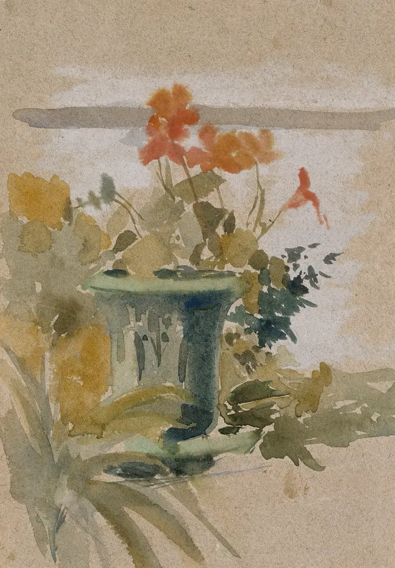 Pelargoniums on the Terrace, Albert Edelfelt