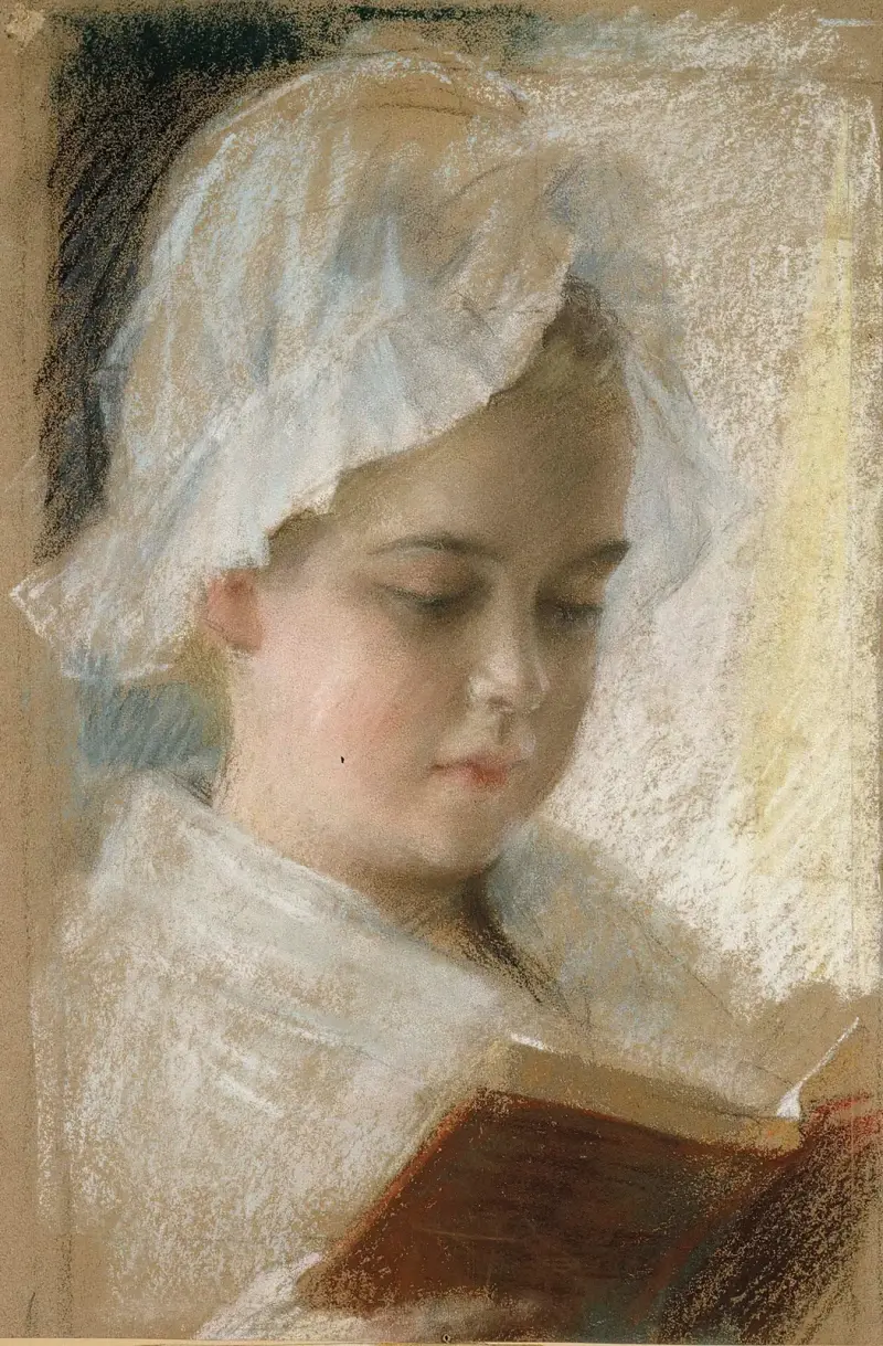Portrait of Berta Edelfelt, study, Albert Edelfelt